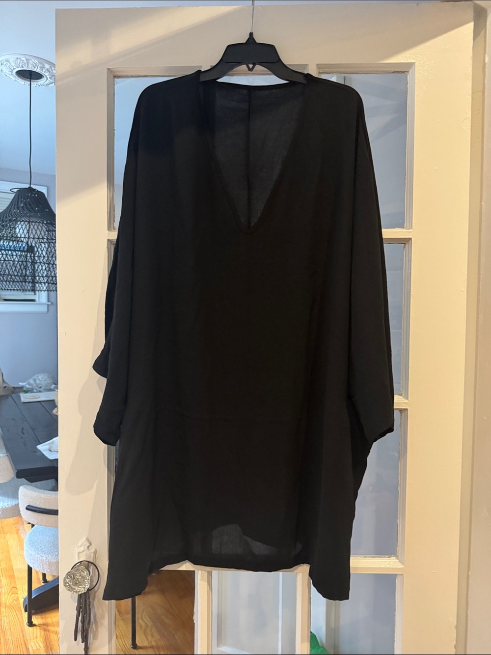 Classic Black Sheer Tunic Blouse/Coverup